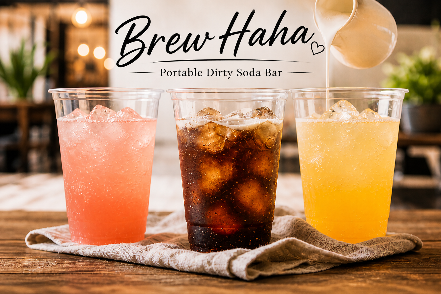 Brew Haha dirty soda bar setup